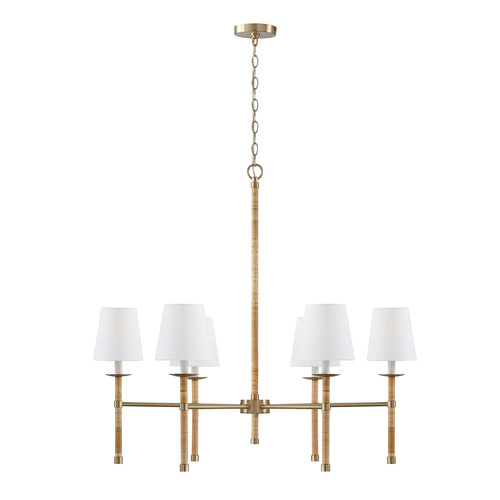 HomePlace by Capital Lighting Tulum 38-Inch Rattan Chandelier in Matte Brass by Capital Lighting 447261MA-705
