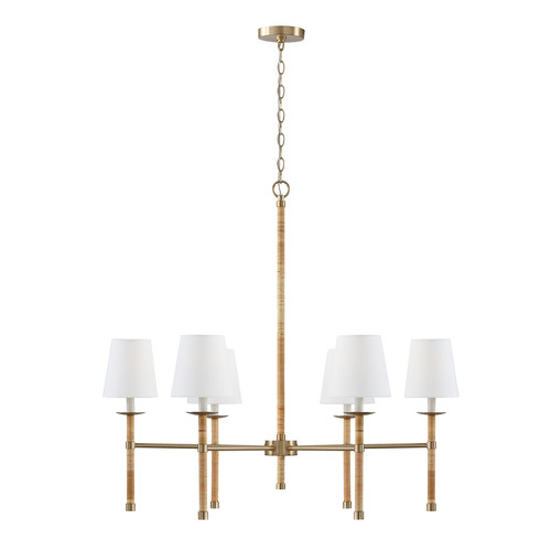 Tulum 38-Inch Rattan Chandelier in Matte Brass by Capital Lighting