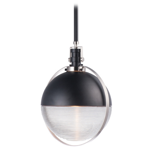 Maxim Lighting Maxim Lighting Axiom Black & Satin Nickel LED Pendant Light with Globe Shade 10080CLBKSN