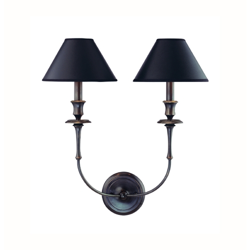 Hudson Valley Lighting Sconce Wall Light with Black Paper Shades in Old Bronze Finish 1862-OB