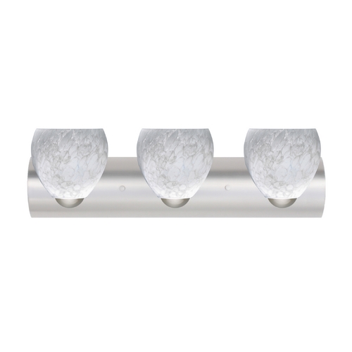 Bathroom Light White Glass Satin Nickel by Besa Lighting