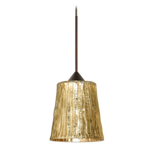 Besa Lighting Besa Lighting Nico Bronze Mini-Pendant Light 1XT-5125GF-BR