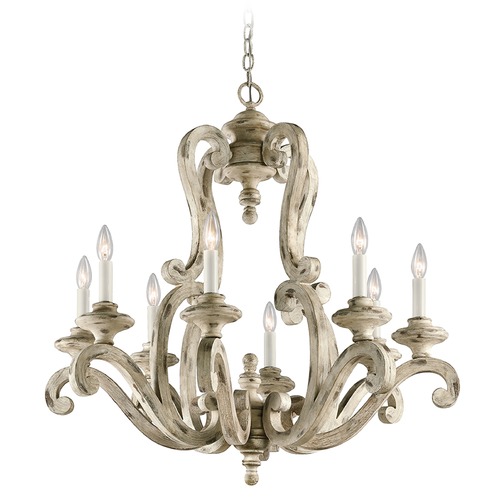 Hayman Bay 32-Inch Chandelier in Distressed Antique White by Kichler Lighting