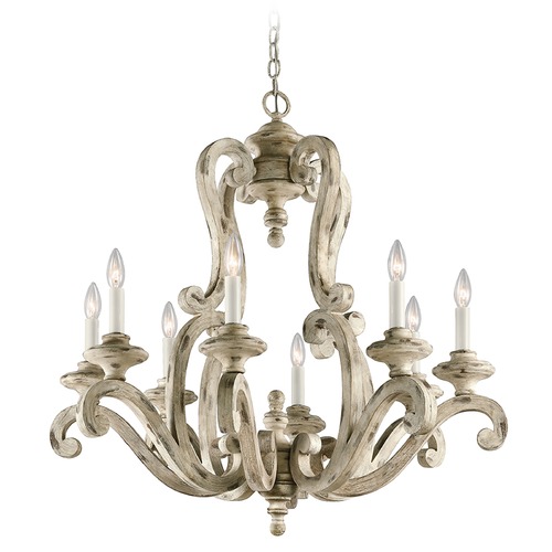 Kichler Lighting Hayman Bay 32-Inch Chandelier in Distressed Antique White by Kichler Lighting 43265DAW