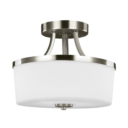 Generation Lighting Hettinger Brushed Nickel Semi-Flush Mount by Generation Lighting 7739102-962