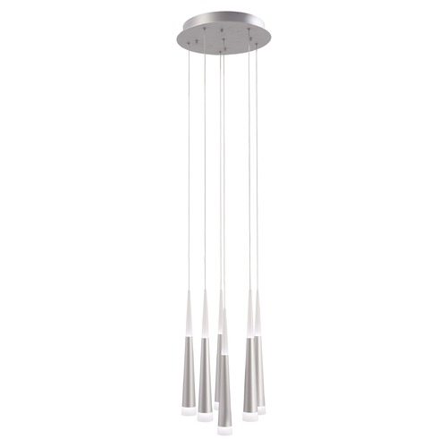 George Kovacs Lighting Gradual LED Multi-Light Pendant in Brushed Aluminum by George Kovacs P1410-600-L