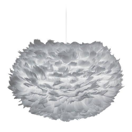 UMAGE UMAGE White Pendant Light with Grey Feather Shade 3009_4007