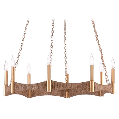 Currey and Company Lighting Mallorca Chandelier in Natural Rope/Dark Gold Leaf by Currey & Company 9000-0402