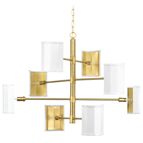 Progress Lighting Point Dume-Wandermere Brushed Brass & Crisp White Chandelier