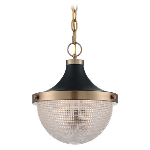 Faro Burnished Brass & Black Pendant by Nuvo Lighting