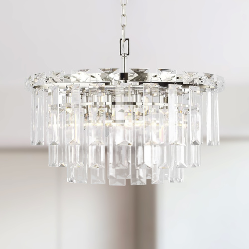 Visual Comfort Studio Collection Chapman & Meyers 24.13-Inch Arden Polished Nickel & Crystal Chandelier by Visual Comfort Studio CC12610PN