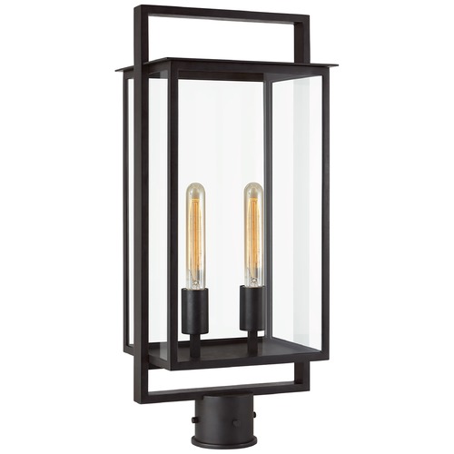 Visual Comfort Signature Collection Ian K. Fowler Halle Medium Post Lantern in Aged Iron by Visual Comfort Signature S7191AICG
