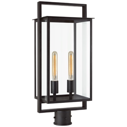 Ian K. Fowler Halle Medium Post Lantern in Aged Iron by Visual Comfort Signature