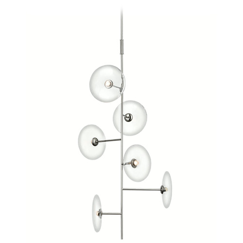 Visual Comfort Signature Collection Ian K. Fowler Calvino Chandelier in Polished Nickel by VC Signature S5691PNCG