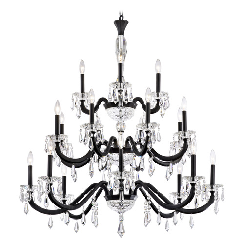 Schonbek Worldwide Lighting Napoli Black Crystal Chandelier