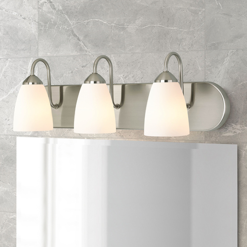 Progress Lighting Gather Bathroom Light in Brushed Nickel by Progress Lighting P2708-09