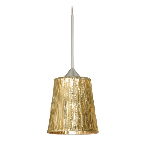 Besa Lighting Besa Lighting Nico Satin Nickel Mini-Pendant Light 1XT-5125GF-SN