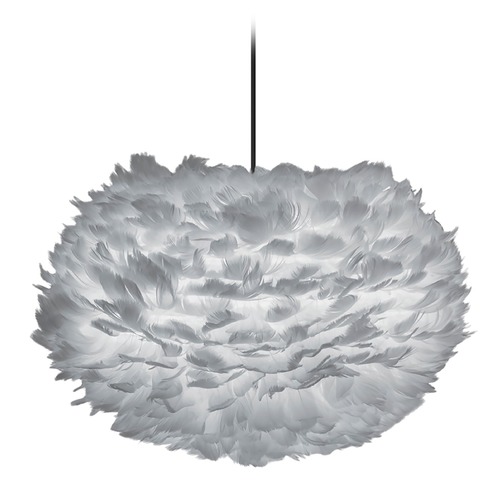 UMAGE UMAGE Black Pendant Light with Grey Feather Shade 3009_4008