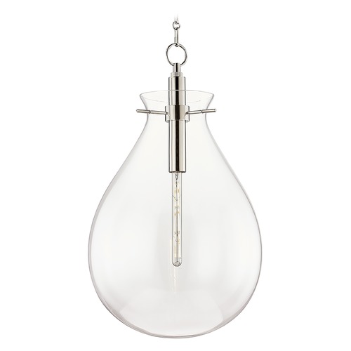 Hudson Valley Lighting Hudson Valley Polished Nickel Pendant Light with Clear Glass BKO103-PN