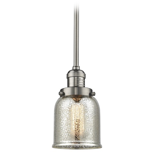 Innovations Lighting Innovations Lighting Small Bell Brushed Satin Nickel Mini-Pendant Light with Bell Shade 201S-SN-G58