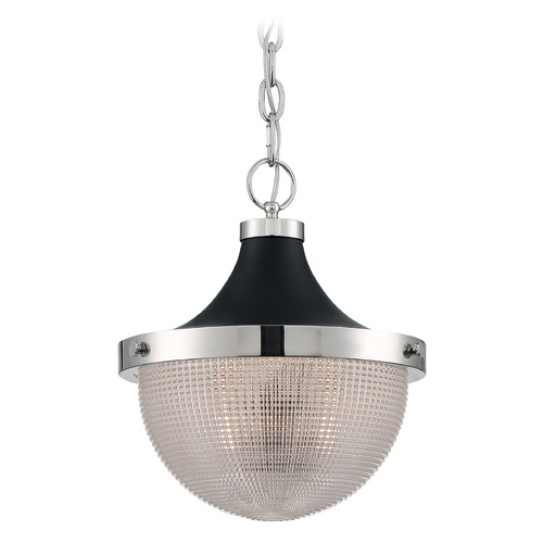 Faro Polished Nickel / Black Accents Pendant by Satco Lighting