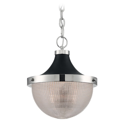 Satco Lighting Faro Polished Nickel / Black Accents Pendant by Satco Lighting 60/7070