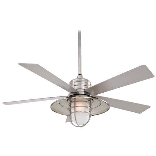 Minka Aire Rainman 54-Inch LED Fan in Brushed Nickel Wet by Minka Aire F582L-BNW