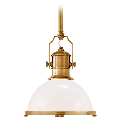 Visual Comfort Signature Collection E.F. Chapman Country Industrial Pendant in Brass by Visual Comfort Signature CHC5136ABWG
