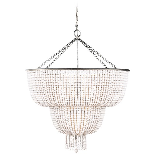 Visual Comfort Signature Collection Aerin Jacqueline Large Chandelier in Silver Leaf by Visual Comfort Signature ARN5104BSLWG