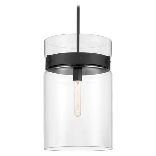 Designers Fountain Midnight La Matte Black Pendant Light with Cylindrical Shade