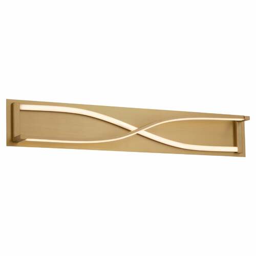 Hyperion 34-Inch 3CCT LED Bath Light in Aged Brass by Oxygen Lighting