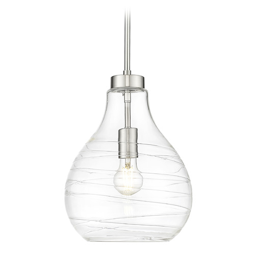 Z-Lite Z-Lite Bon Air Brushed Nickel Mini-Pendant Light with Bowl / Dome Shade 496P10-BN
