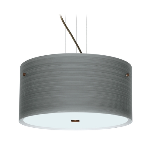 Besa Lighting Modern Pendant Light Grey Glass Bronze by Besa Lighting 1KV-4008TN-BR