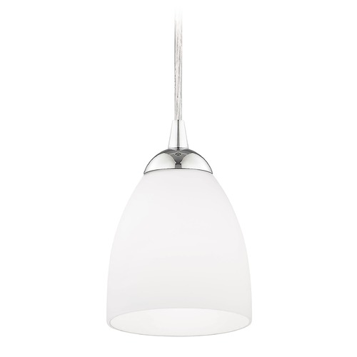 Modern Mini-Pendant Light with White Bell Glass
