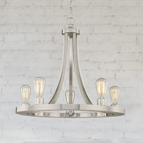 Design Classics Lighting Rio 5-Light Chandelier in Satin Nickel without Glass 162-09
