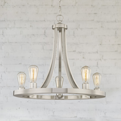 Rio 5-Light Chandelier in Satin Nickel without Glass