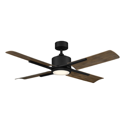 Modern Forms by WAC Lighting Modern Forms Cervantes Matte Black & Barn Wood LED Ceiling Fan with Light FR-W1806-56L-MB/BW