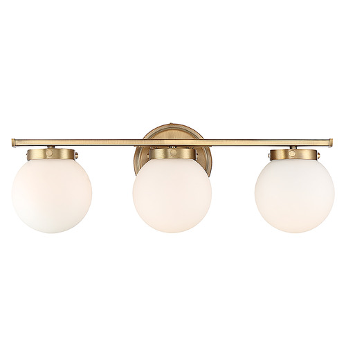 24-Inch Bathroom Light in Natural Brass by Meridian