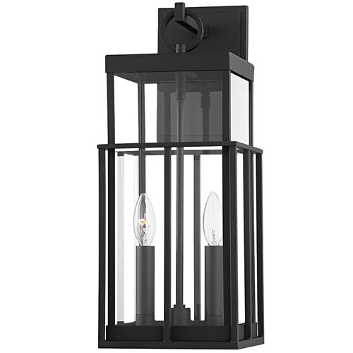 Troy Lighting Longport Textured Black Outdoor Wall Light