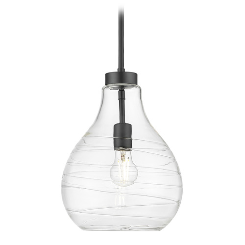 Z-Lite Bon Air Matte Black Mini-Pendant Light with Bowl / Dome Shade