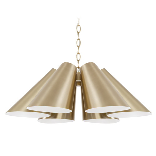 Capital Lighting Capital Lighting Leo Matte Brass & Painted White Chandelier 354961MA