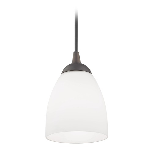 Design Classics Lighting Contemporary Mini-Pendant Light with White Bell Glass 582-220 GL1028MB