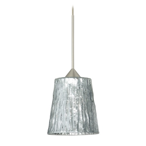 Besa Lighting Besa Lighting Nico Satin Nickel Mini-Pendant Light 1XT-5125SF-SN