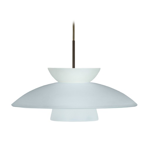 Besa Lighting Besa Lighting Trilo Frosted Glass Bronze LED Pendant Light 1JT-451325-LED-BR