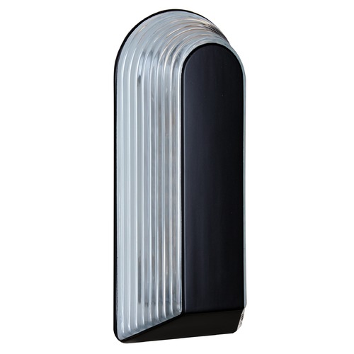 Ribbed Glass Outdoor Wall Light Black Costaluz by Besa Lighting