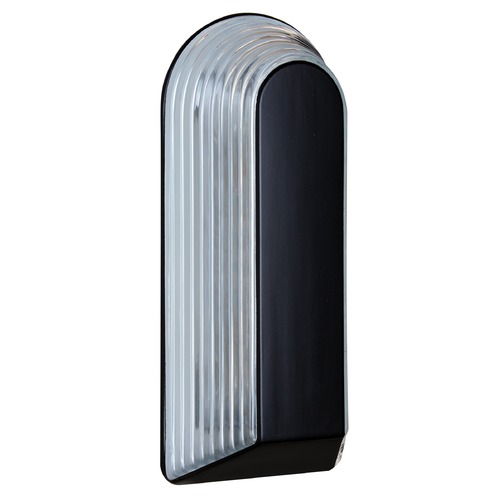 Besa Lighting Ribbed Glass Outdoor Wall Light Black Costaluz by Besa Lighting 243357