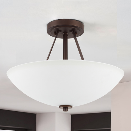 Stewart 15.50-Inch Bronze Semi-Flush Mount by HomePlace by Capital Lighting