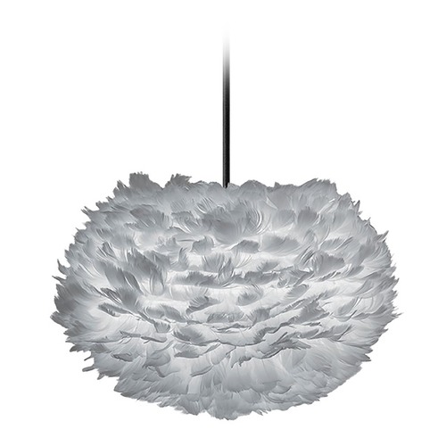 UMAGE UMAGE Black Pendant Light with Grey Feather Shade 3009_4010