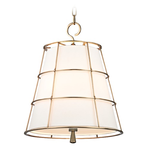 Hudson Valley Lighting Hudson Valley Lighting Savona Aged Brass Pendant Light with Empire Shade 9818-AGB