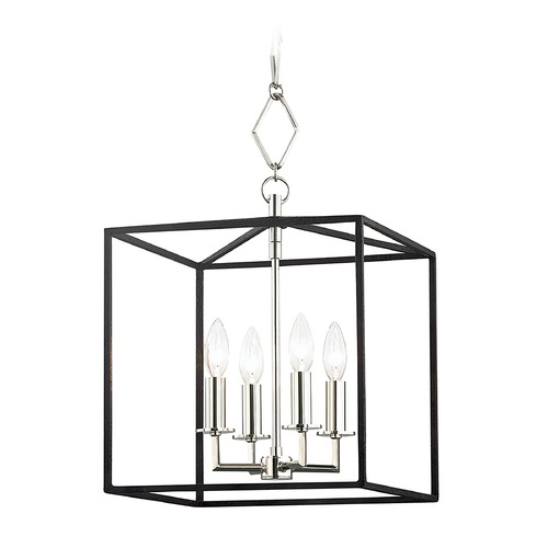 Richie Cage Pendant in Polished Nickel & Black by Hudson Valley Lighting